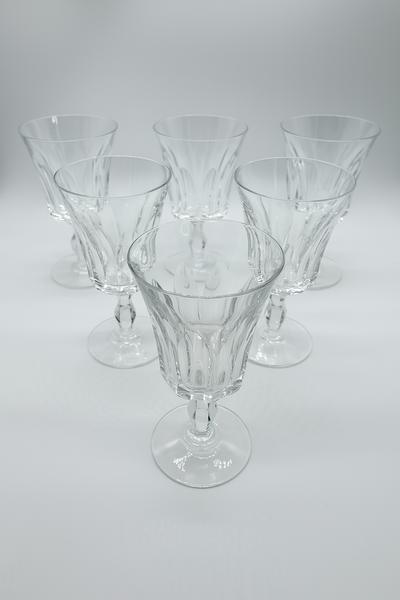 Service de 6 verres à vin Baccarat – Modèle Polignac – Cristal royal – Signés – vers 1957