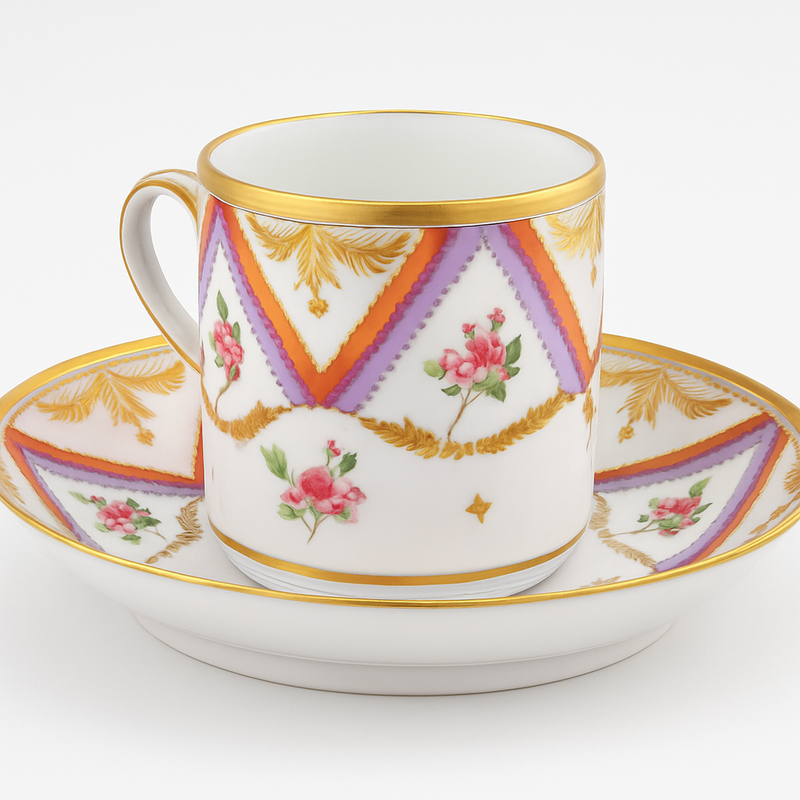 Tasse & Soucoupe Meissen – Période Marcolini (1790–1814)