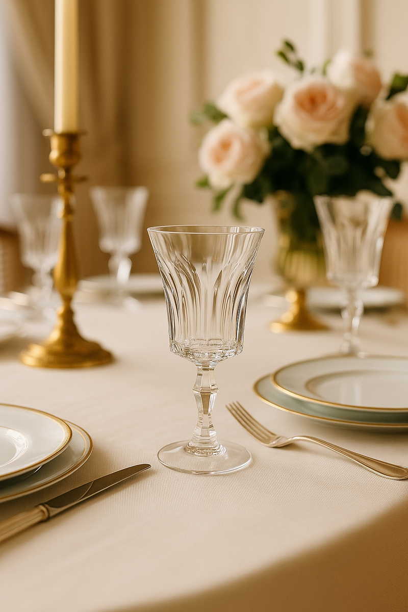 Service de 6 verres à vin Baccarat – Modèle Polignac – Cristal royal – Signés – vers 1957