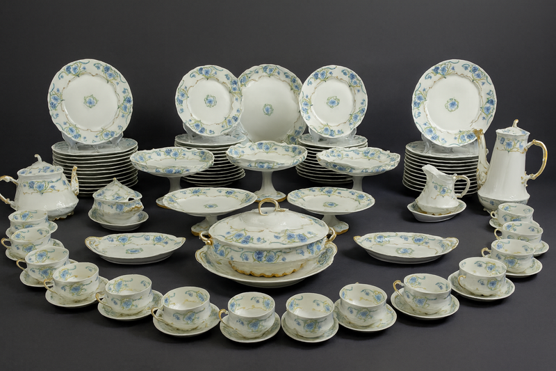 Service de Table Haviland Limoges Modèle "Bleuet" – XIXᵉ siècle – 87 Pièces de Luxe