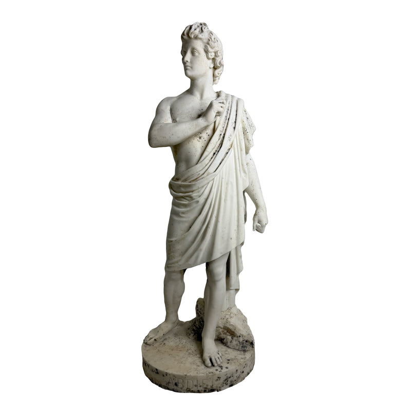 Statue Monumentale en Marbre de Carrare Abdiel Franklin B. Simmons, Rome 1872  Chef-d’Œuvre Américain