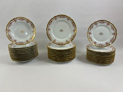 Service de Table Haviland Limoges – 39 Pièces – Porcelaine à Incrustation Or