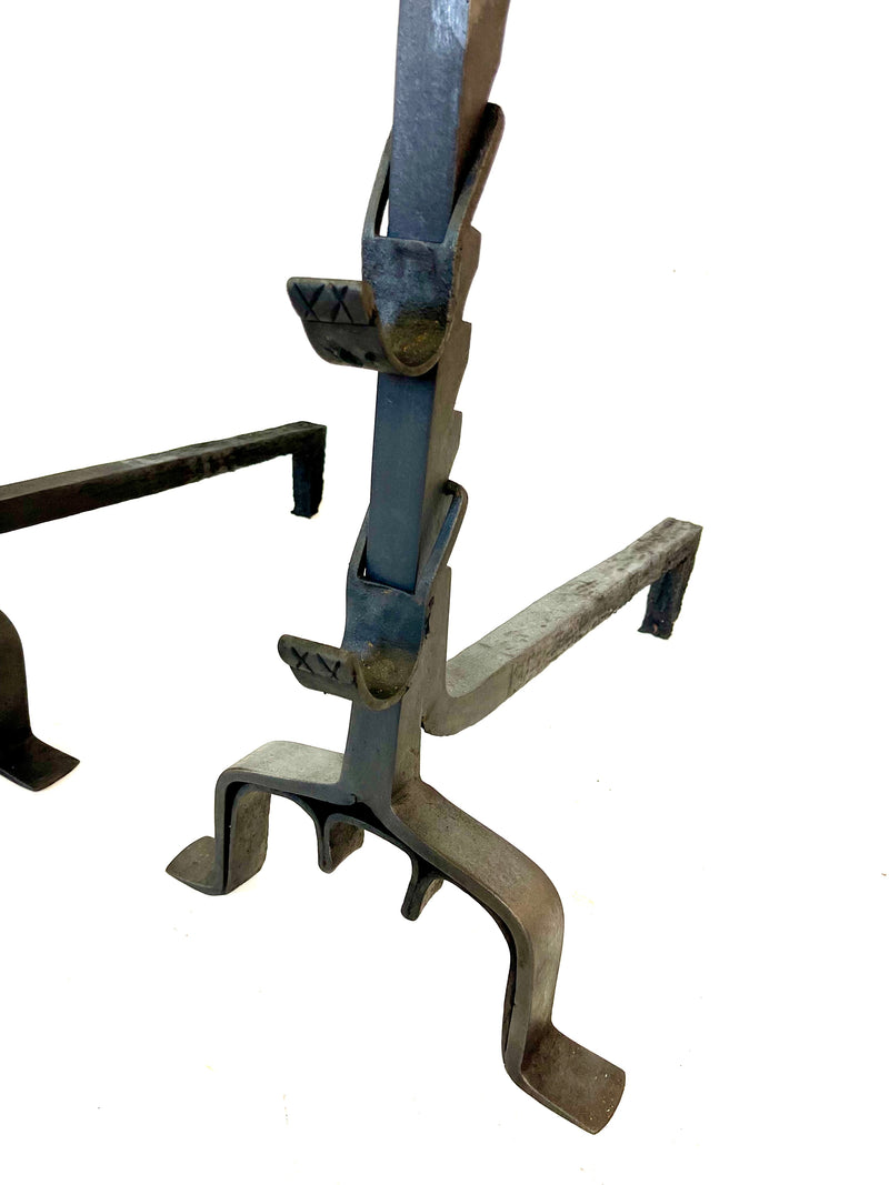 Grands Chenets Monogrammés – Château de Bourgogne, XVIIIᵉ Siècle