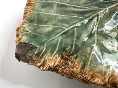 Jardinière Murale en Barbotine – Feuille, Oiseau & Scarabée – France, Fin XIXᵉ