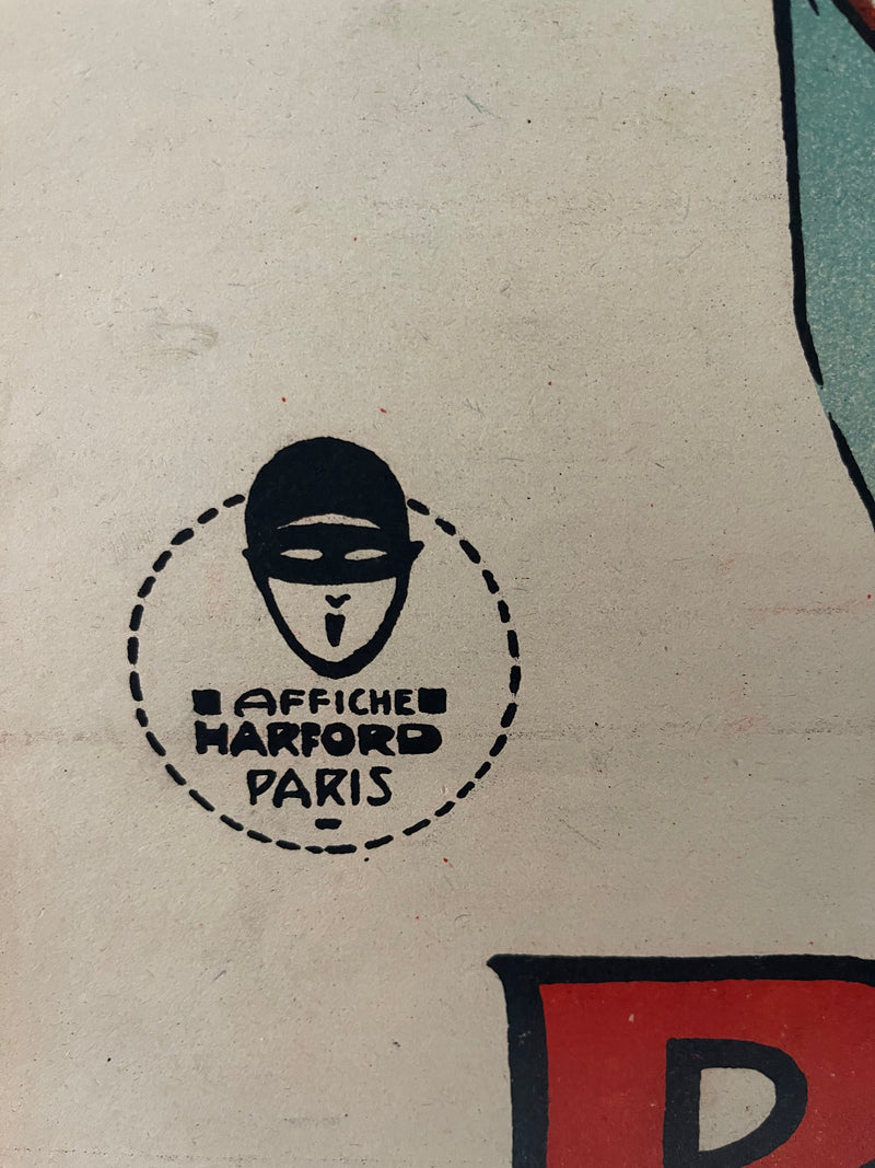 Affiche de RIDEL - Comique vocal Harford, PARIS 1920