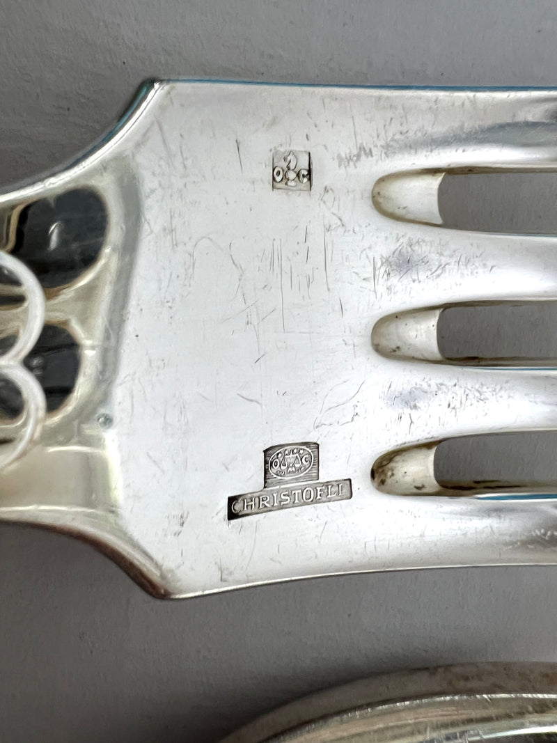 6 Fourchettes Christofle – Modèle Spatours à Coquille – Métal Argenté – Art de la Table Français