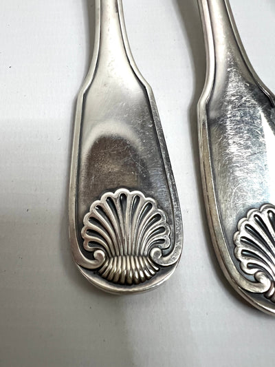 6 Fourchettes Christofle – Modèle Spatours à Coquille – Métal Argenté – Art de la Table Français