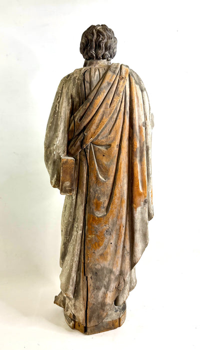 Grande statue de l’Apôtre Saint Paul – chêne massif sculpté fin XVIIIe, hauteur 137 cm
