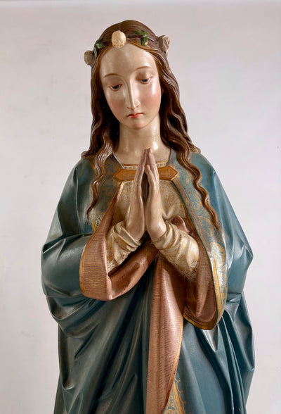 Grande Vierge Immaculée Conception – Mayer & Cie, Munich – Institut Royal de l’Art Chrétien – Signée J.N. Roth – Vers 1885 – 138 cm