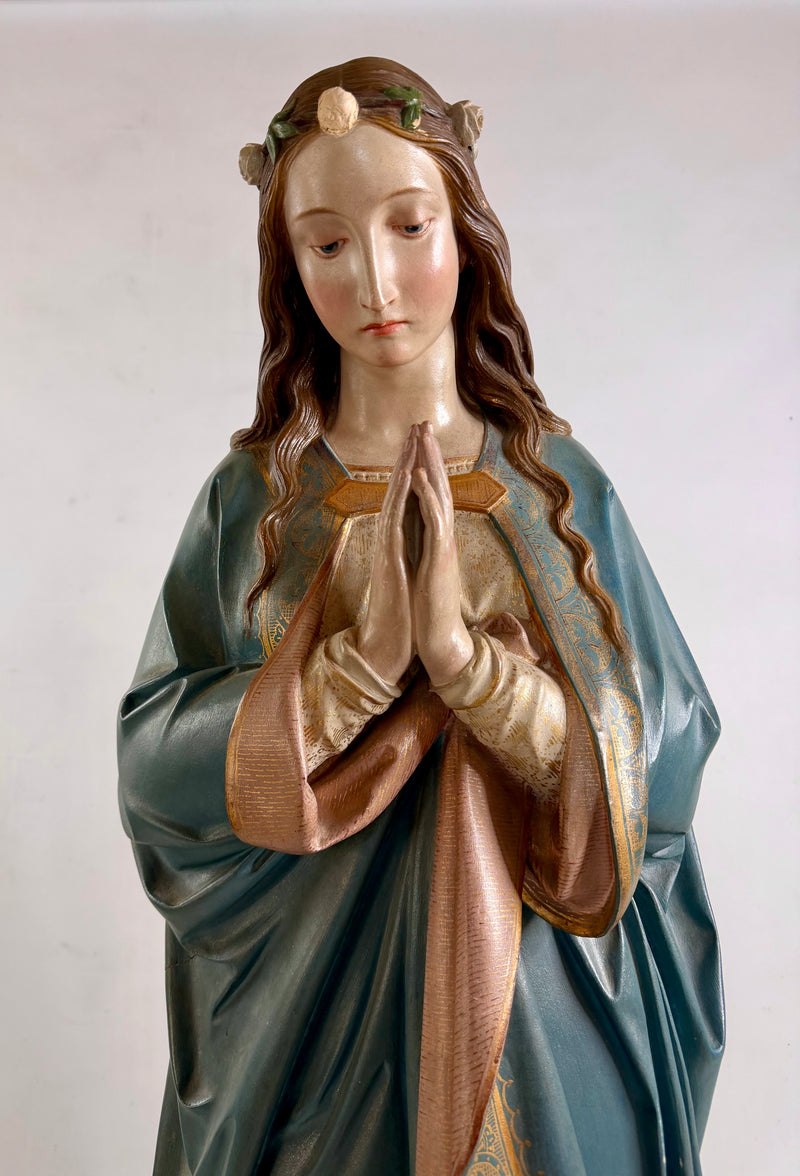Grande Vierge Immaculée Conception – Mayer & Cie, Munich – Institut Royal de l’Art Chrétien – Signée J.N. Roth – Vers 1885 – 138 cm
