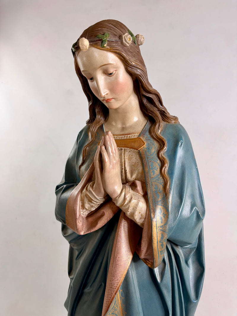 Grande Vierge Immaculée Conception – Mayer & Cie, Munich – Institut Royal de l’Art Chrétien – Signée J.N. Roth – Vers 1885 – 138 cm
