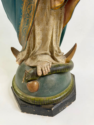 Grande Vierge Immaculée Conception – Mayer & Cie, Munich – Institut Royal de l’Art Chrétien – Signée J.N. Roth – Vers 1885 – 138 cm