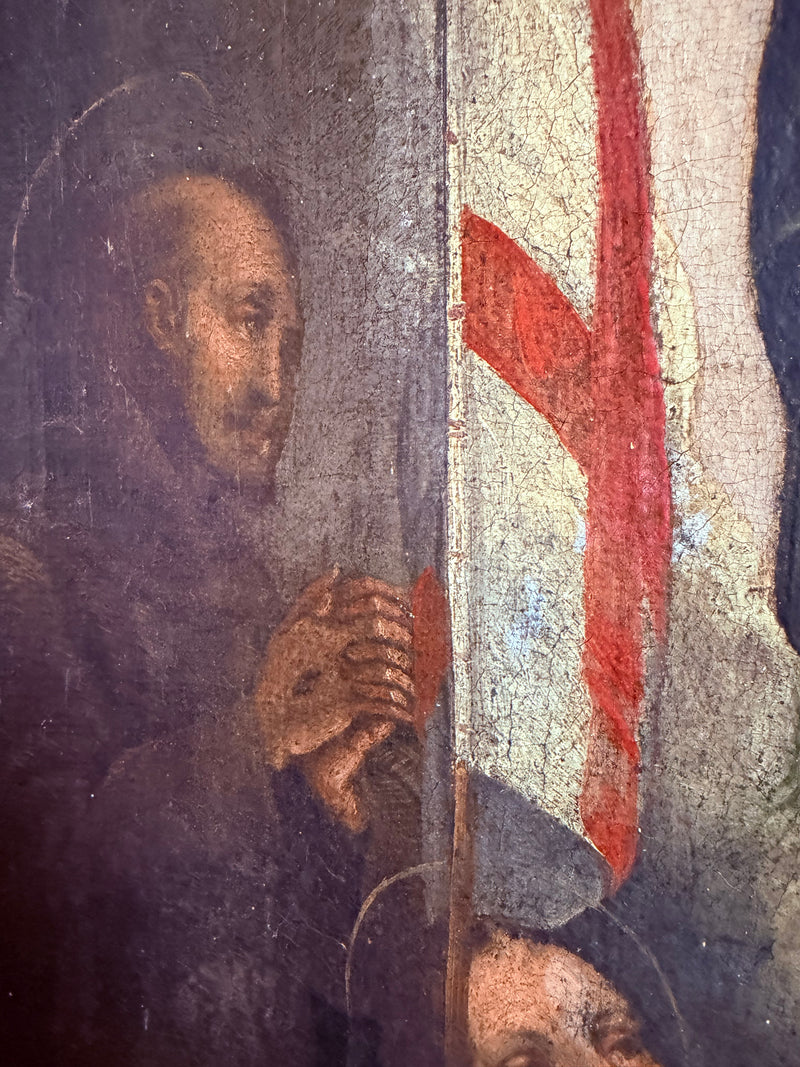 La Vision de Saint Georges devant la Vierge à l’Enfant, école Italienne, fin du XVIe