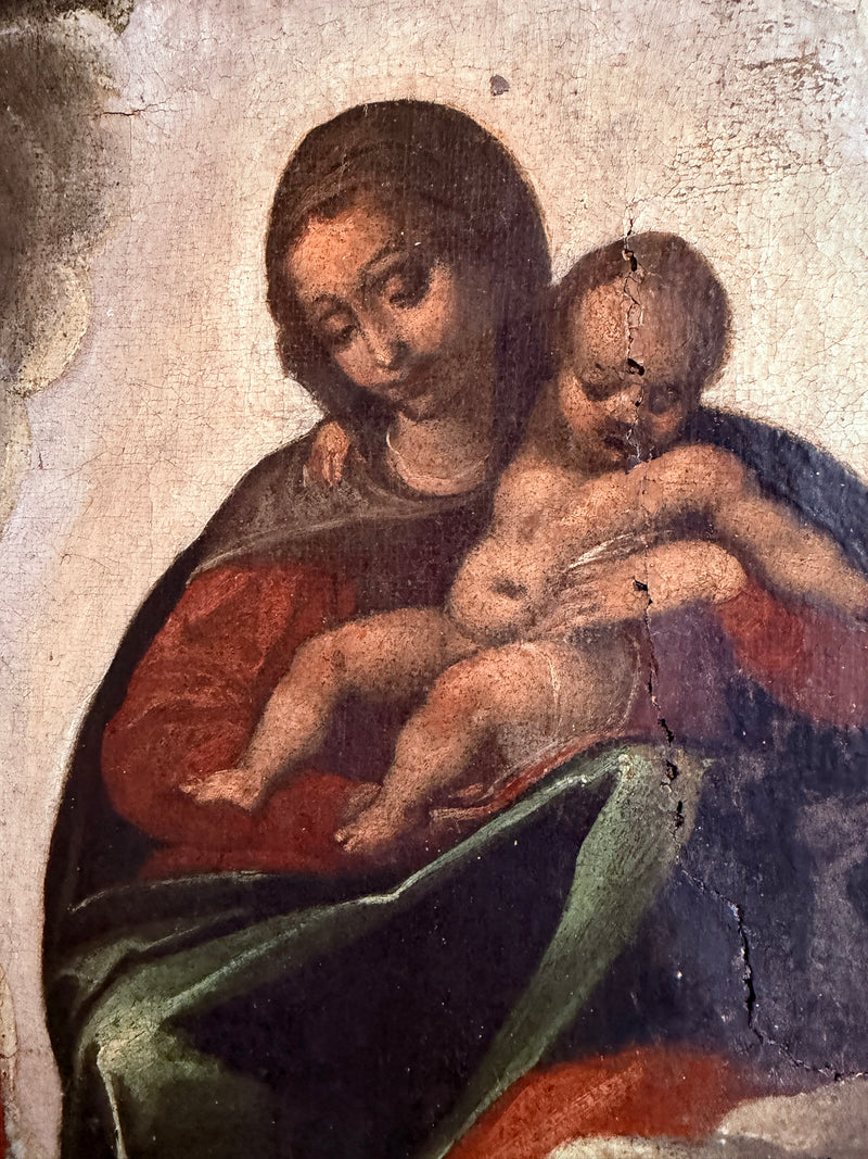 La Vision de Saint Georges devant la Vierge à l’Enfant, école Italienne, fin du XVIe