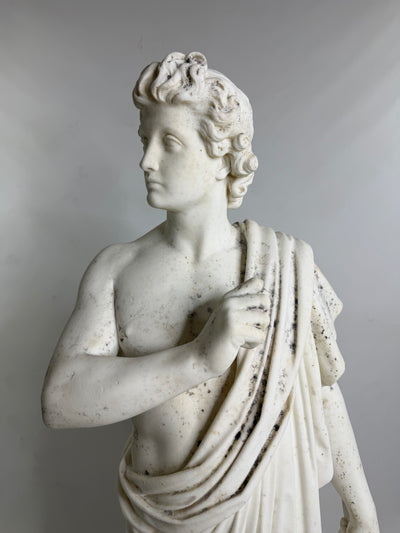 Statue Monumentale en Marbre de Carrare Abdiel Franklin B. Simmons, Rome 1872  Chef-d’Œuvre Américain