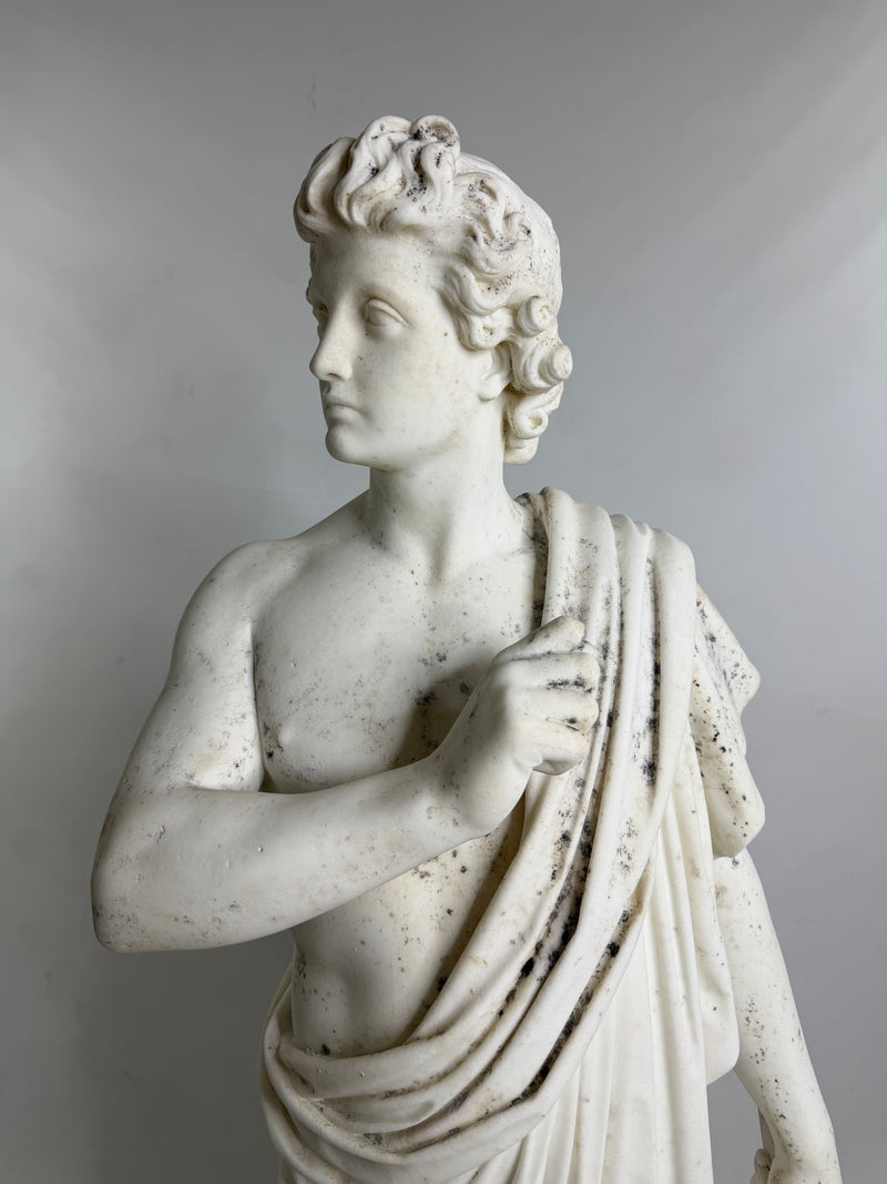 Statue Monumentale en Marbre de Carrare Abdiel Franklin B. Simmons, Rome 1872  Chef-d’Œuvre Américain