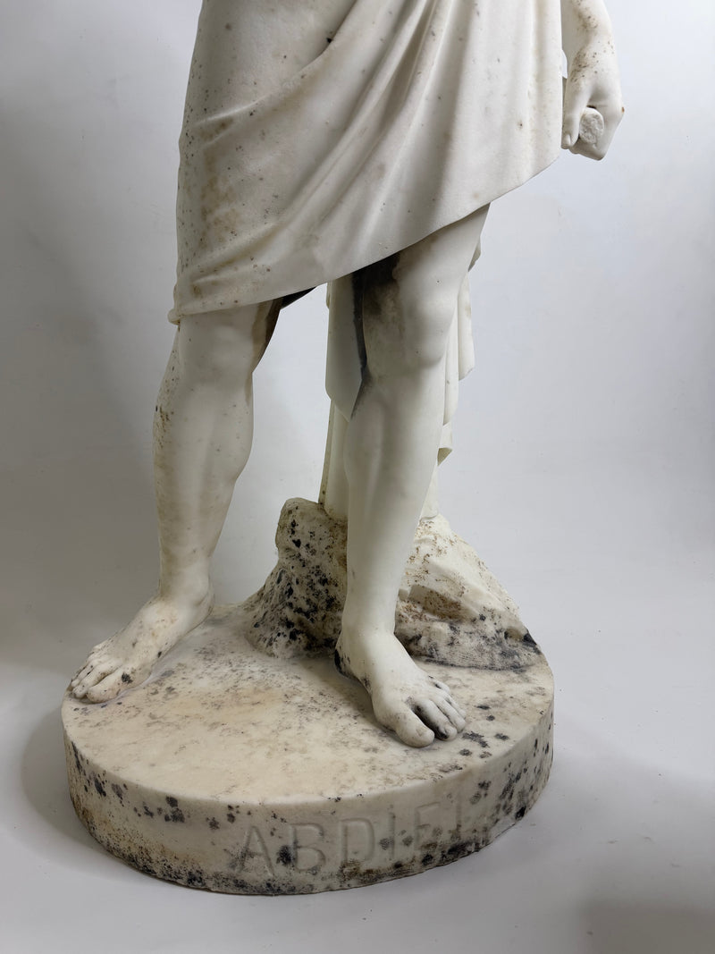 Statue Monumentale en Marbre de Carrare Abdiel Franklin B. Simmons, Rome 1872  Chef-d’Œuvre Américain