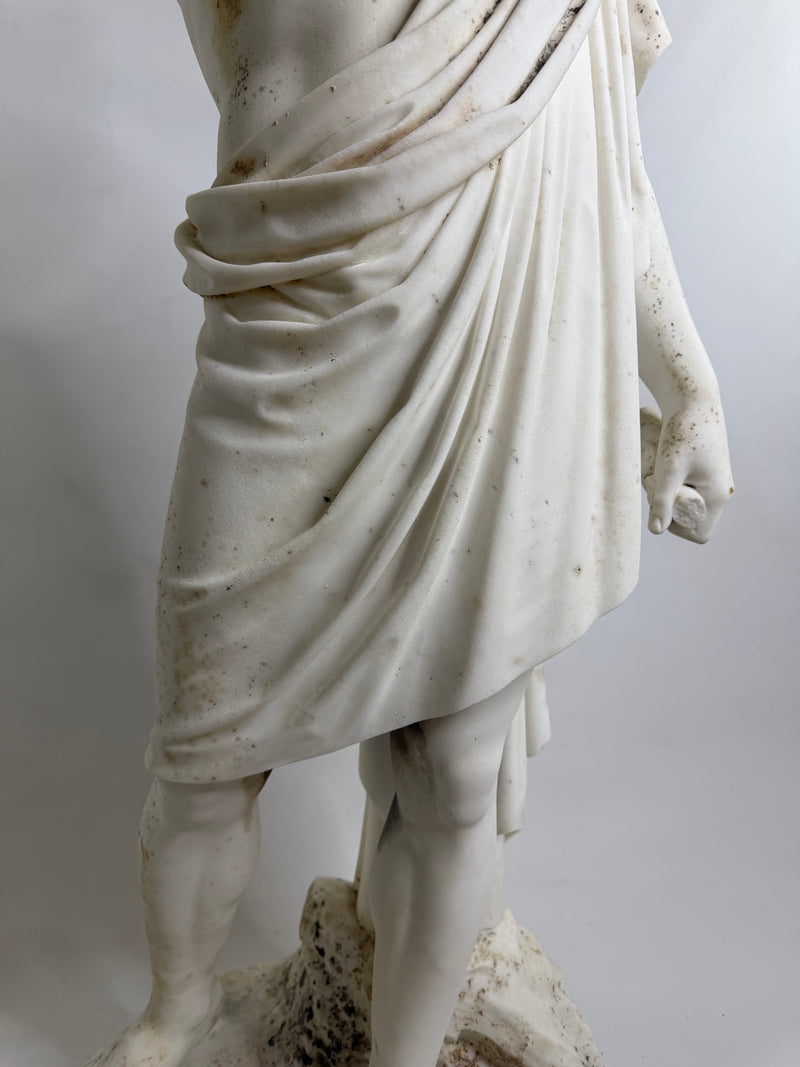 Statue Monumentale en Marbre de Carrare Abdiel Franklin B. Simmons, Rome 1872  Chef-d’Œuvre Américain