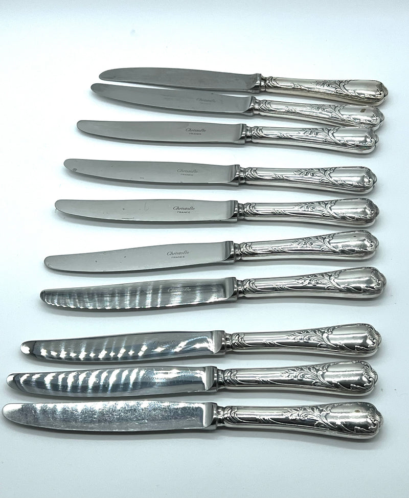 Christofle coffret de 10 couteaux de table modele Marly