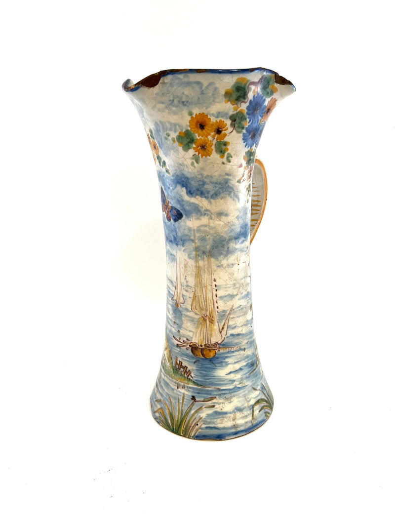 Grand pichet vase faience de Bourg la Reine fabrique de DALPAYRAT 19ème