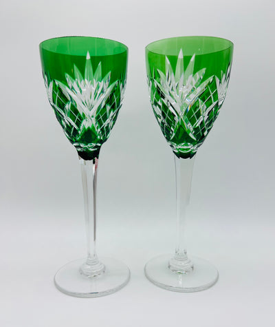 Saint Louis – Ensemble de 4 verres Roemer en cristal de couleur – Modèle Chantilly