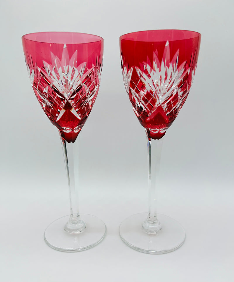 Saint Louis – Ensemble de 4 verres Roemer en cristal de couleur – Modèle Chantilly