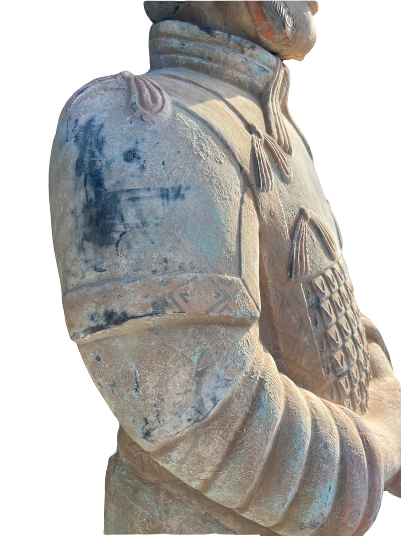 Imposante Statue de Général de l’Armée de Terre Cuite 1,90m – Reproduction de l’Empereur Qin