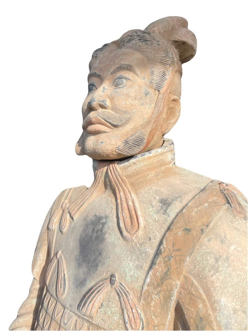 Imposante Statue de Général de l’Armée de Terre Cuite 1,90m – Reproduction de l’Empereur Qin