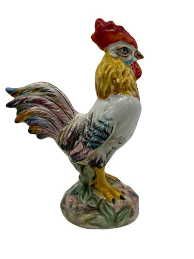 Paire de Coqs en Faïence Polychrome – Manufacture de Bassano – XXe siècle