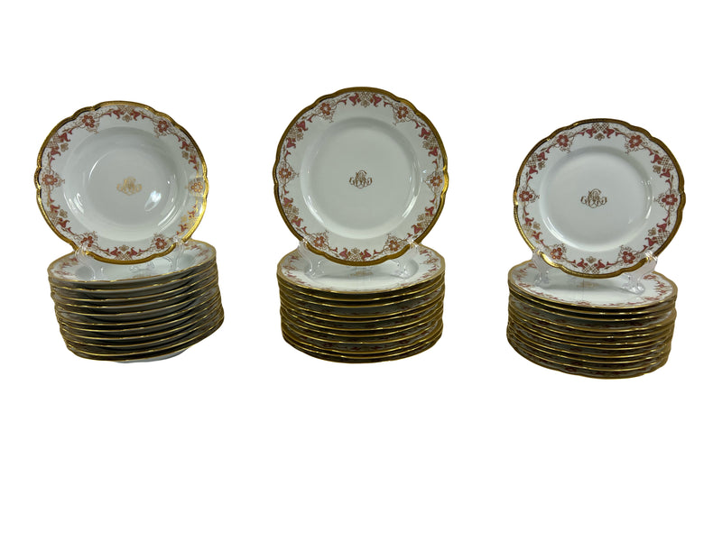 Service de Table Haviland Limoges – 39 Pièces – Porcelaine à Incrustation Or
