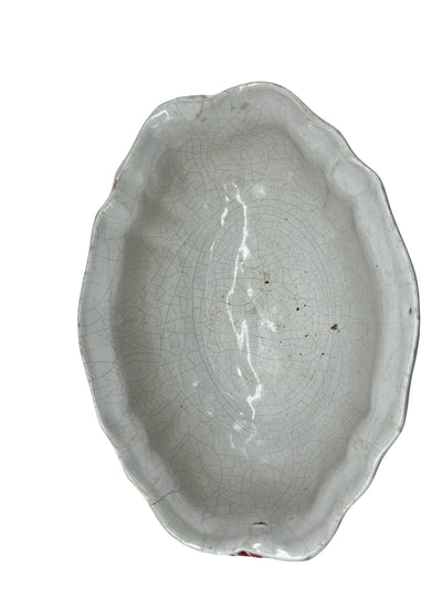 Soupière ancienne en faïence française décor floral XIXe, avec couvercle