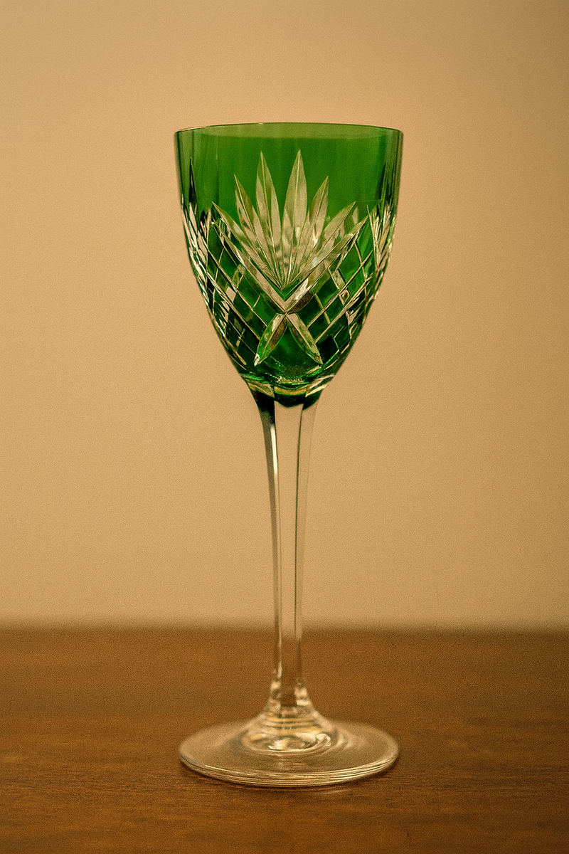 Saint Louis – Ensemble de 4 verres Roemer en cristal de couleur – Modèle Chantilly