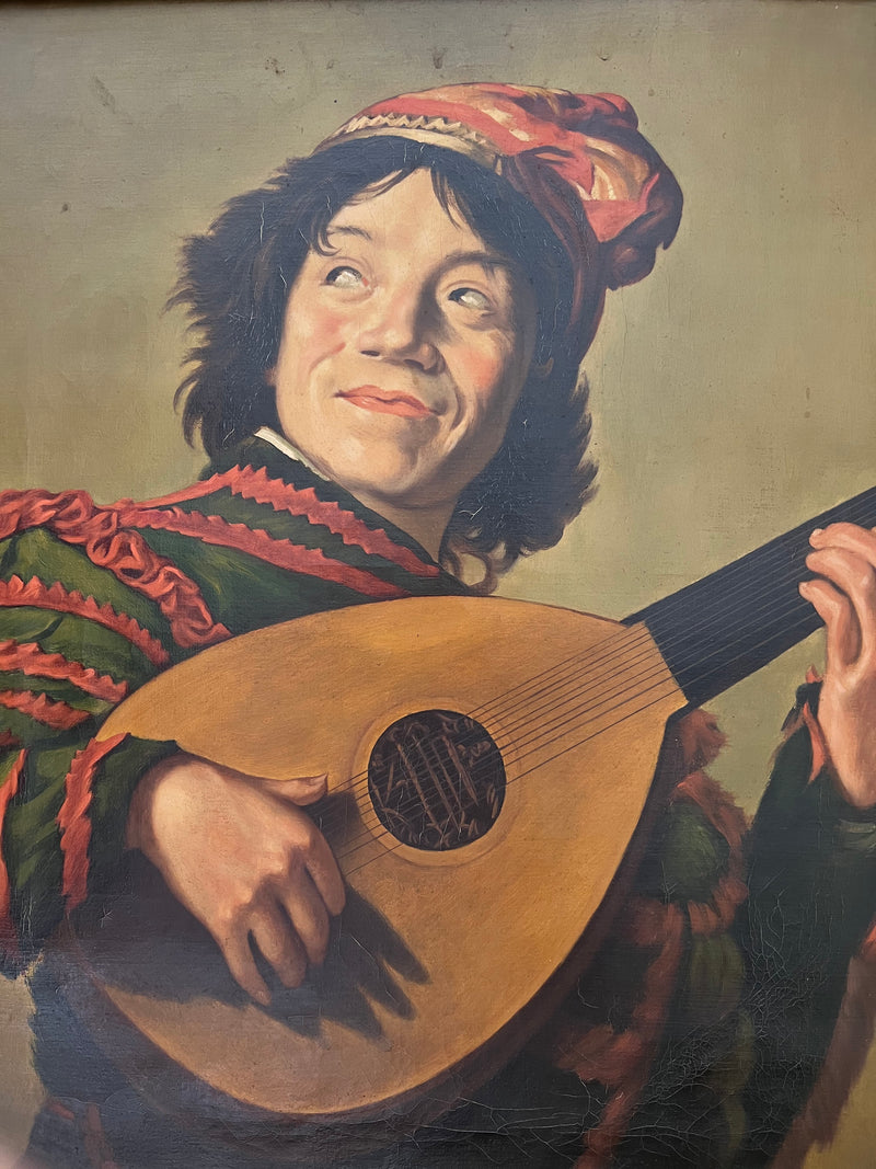 Tableau joueur de musique troubadour