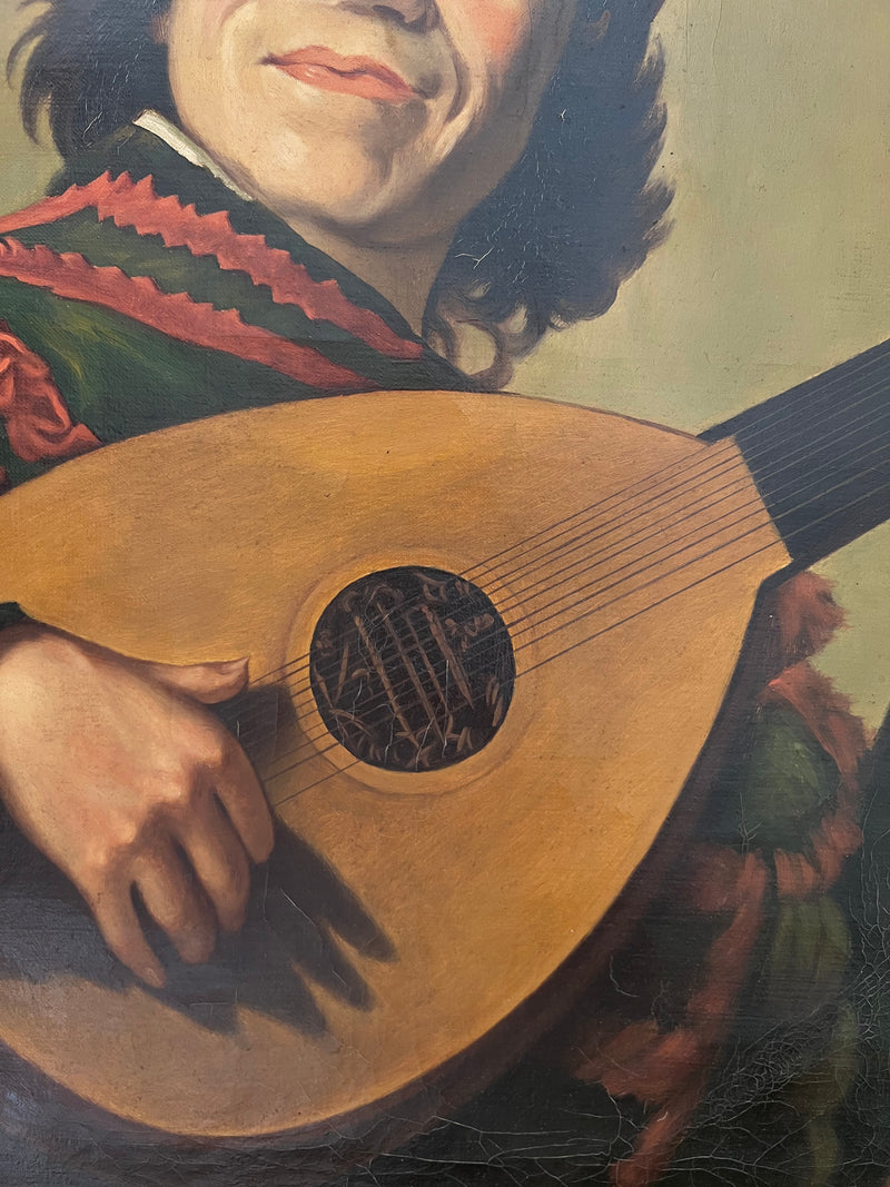 Tableau joueur de musique troubadour