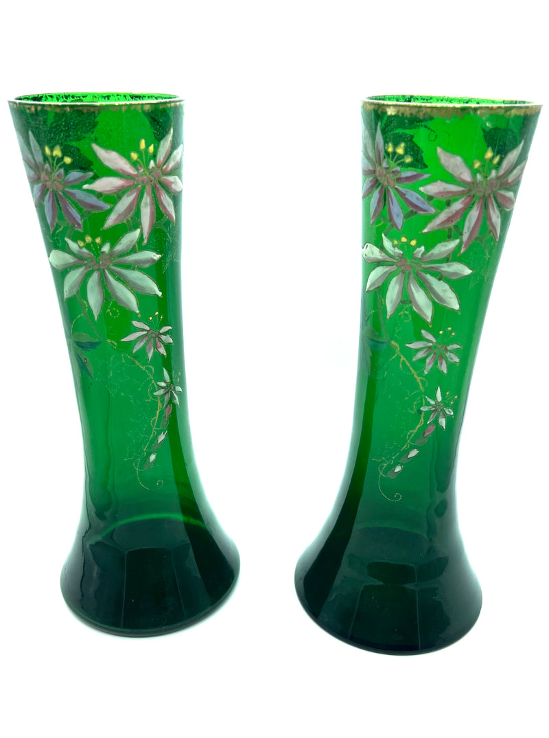 Paire de vase vert Legras art nouveau
