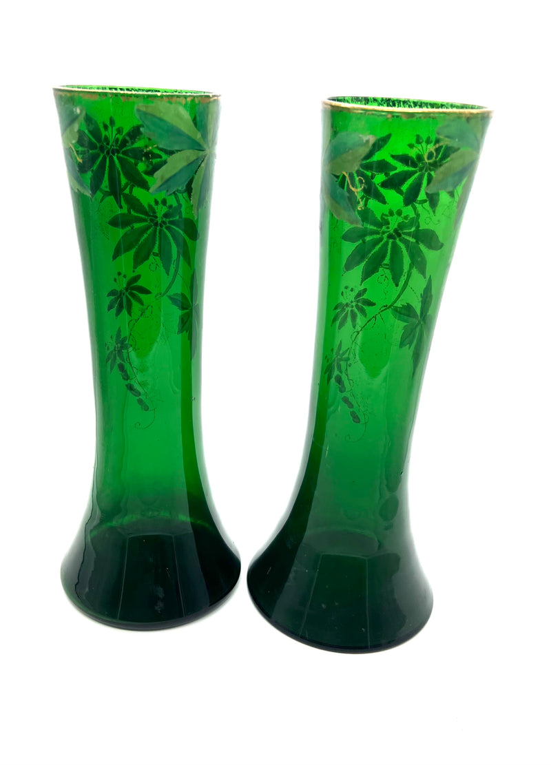 Paire de vase vert Legras art nouveau