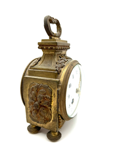 Horloge d'officier en bronze style Louis XVI 1900