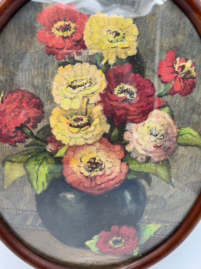 Tableau bouquet de pivoine aquarelle par Louise Germain Baligot (19ème)