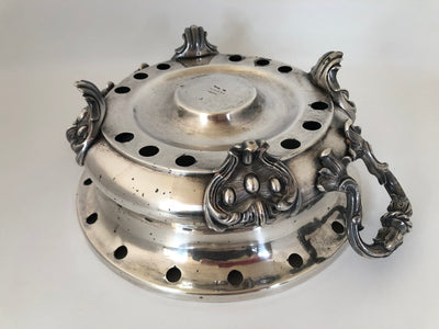Chauffe-plat en métal argenté Christofle 1900