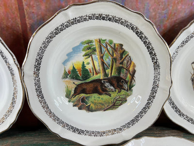 5 assiettes creuses chasse gibier limoges