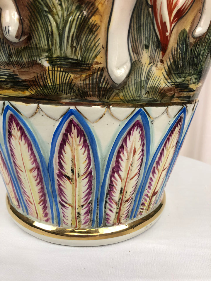 Grand Vase Capodimonte Vintage Signé - Déco Salon Authentique