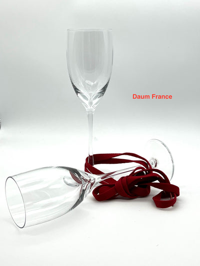 2 flutes champagne Daum France en cristal