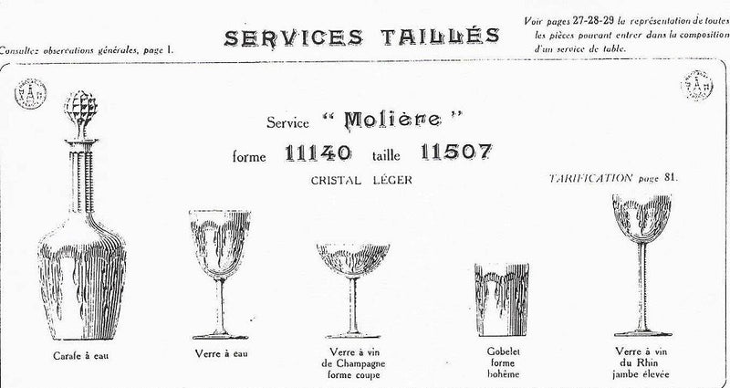 Coupe champagne cristal Baccarat modèle Molière